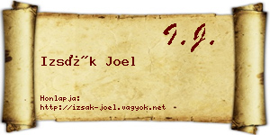 Izsák Joel névjegykártya